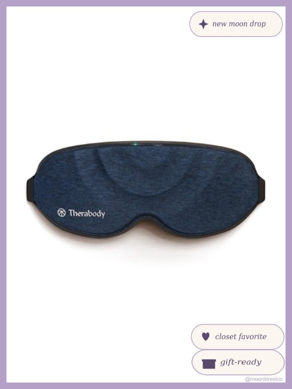 Therabody Sleep Mask 100% Blackout Vibration Eye Massager Polycotton Travel